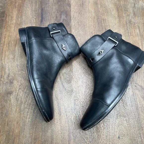 House of Harlow Ankle Boots Womens Size 39.5 US 8.5‎ Black Leather - Picture 1 of 11
